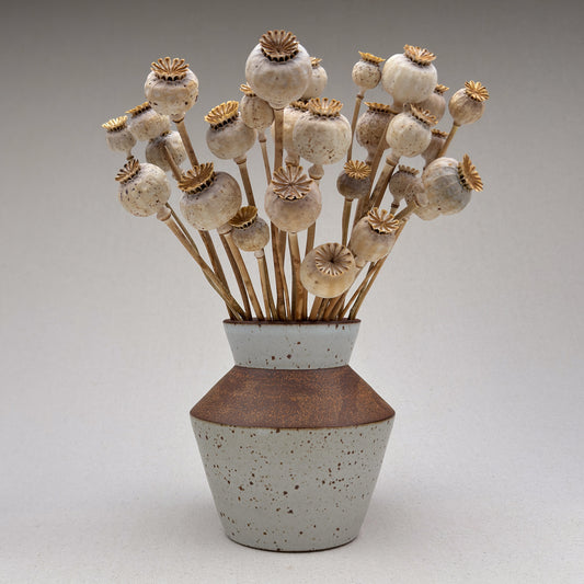 Medium Speckled White Angular Vase