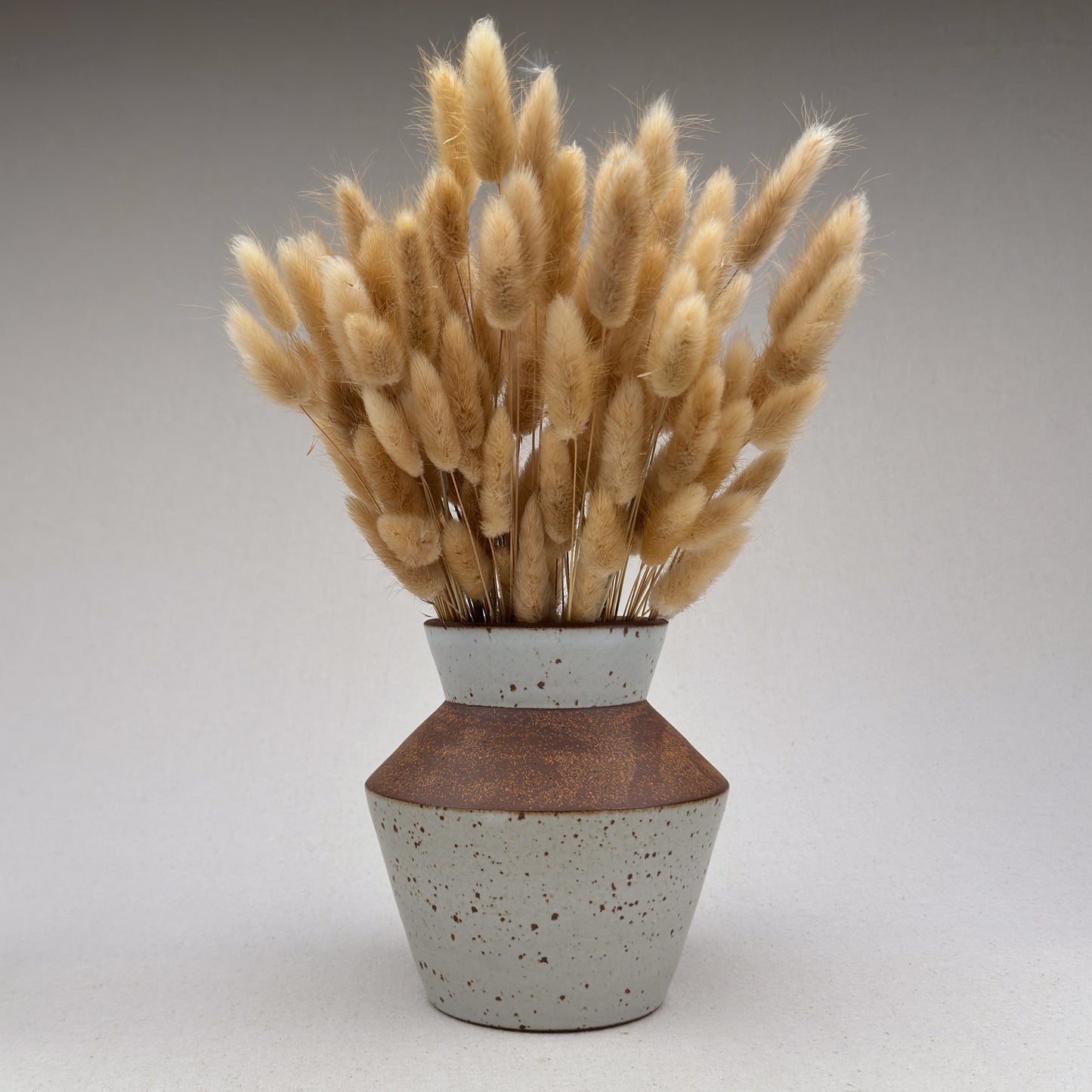 Medium Speckled White Angular Vase