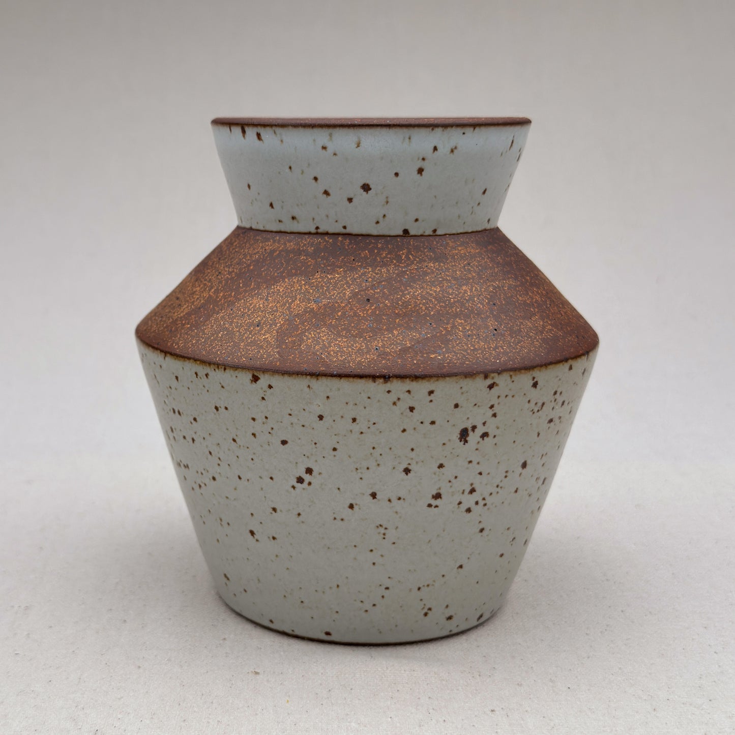 Medium Speckled White Angular Vase