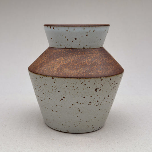 Medium Speckled White Angular Vase