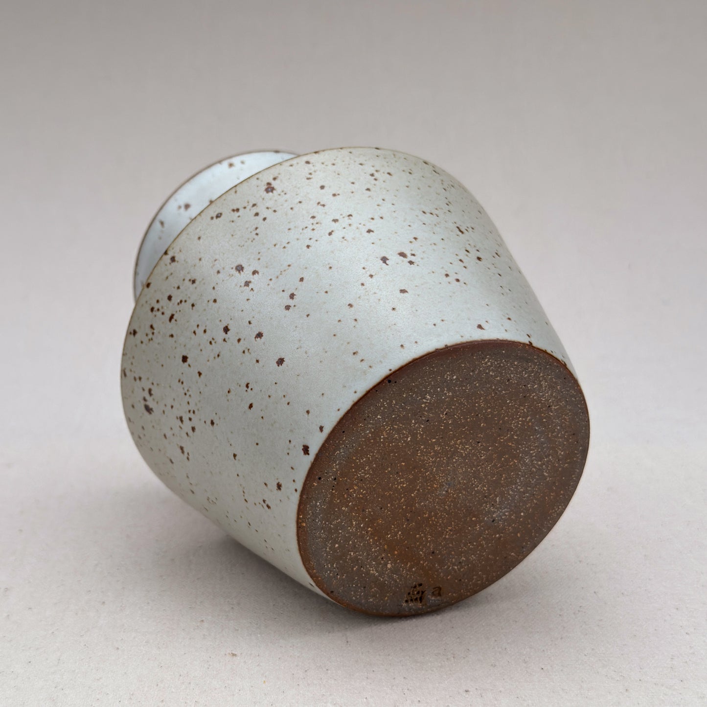 Medium Speckled White Angular Vase
