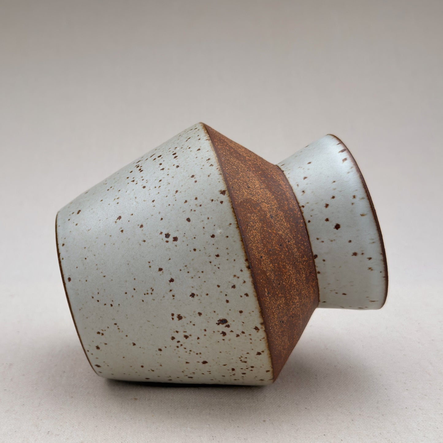 Medium Speckled White Angular Vase