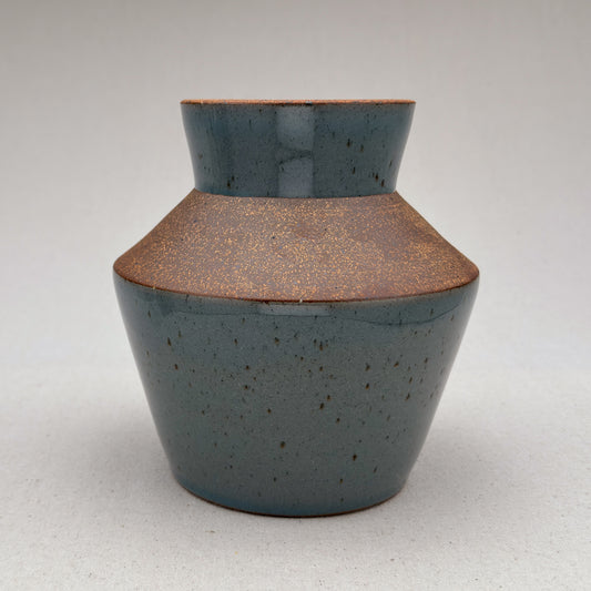 Medium Speckled Blue Angular Vase