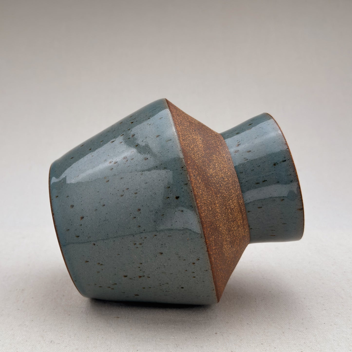 Medium Speckled Blue Angular Vase