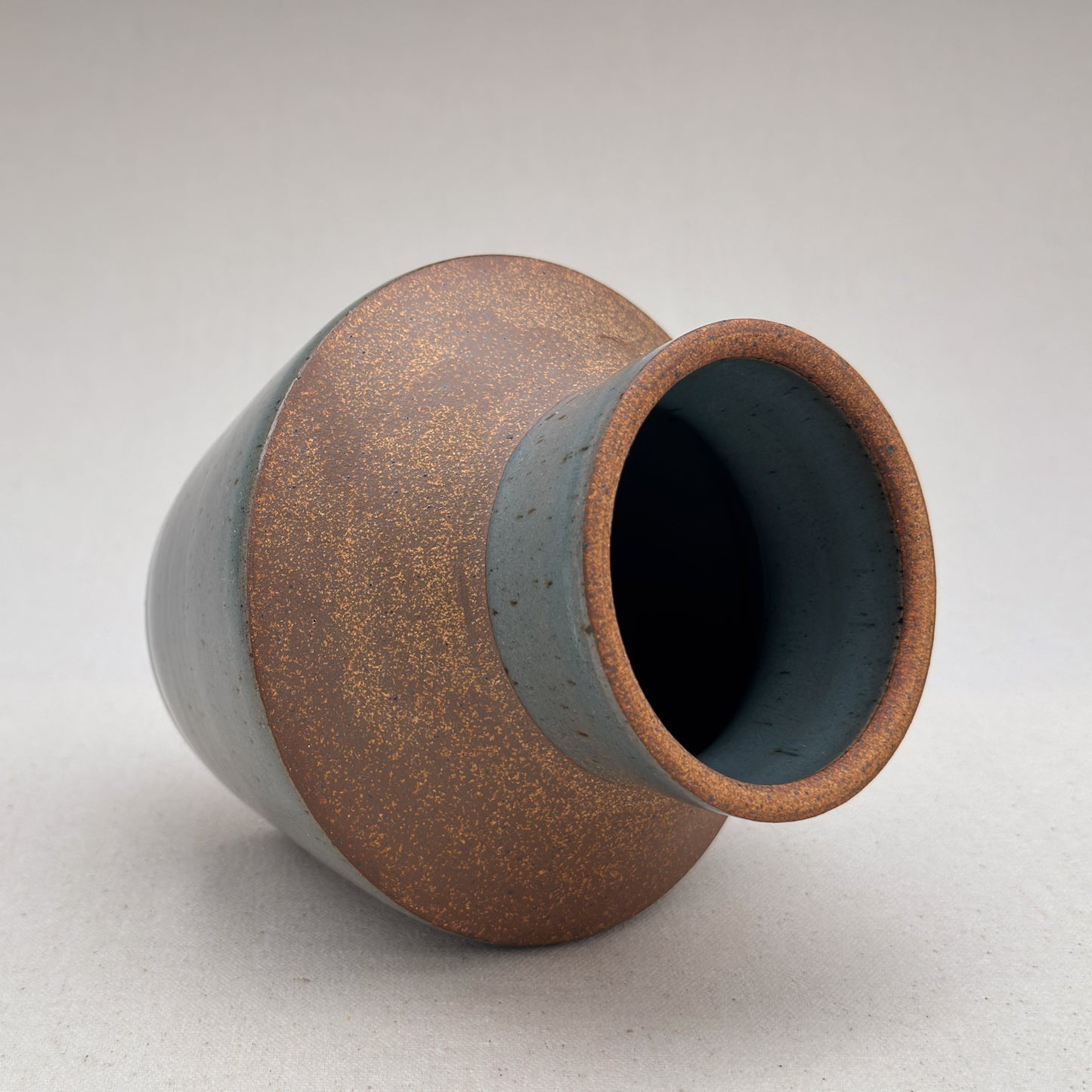 Medium Speckled Blue Angular Vase