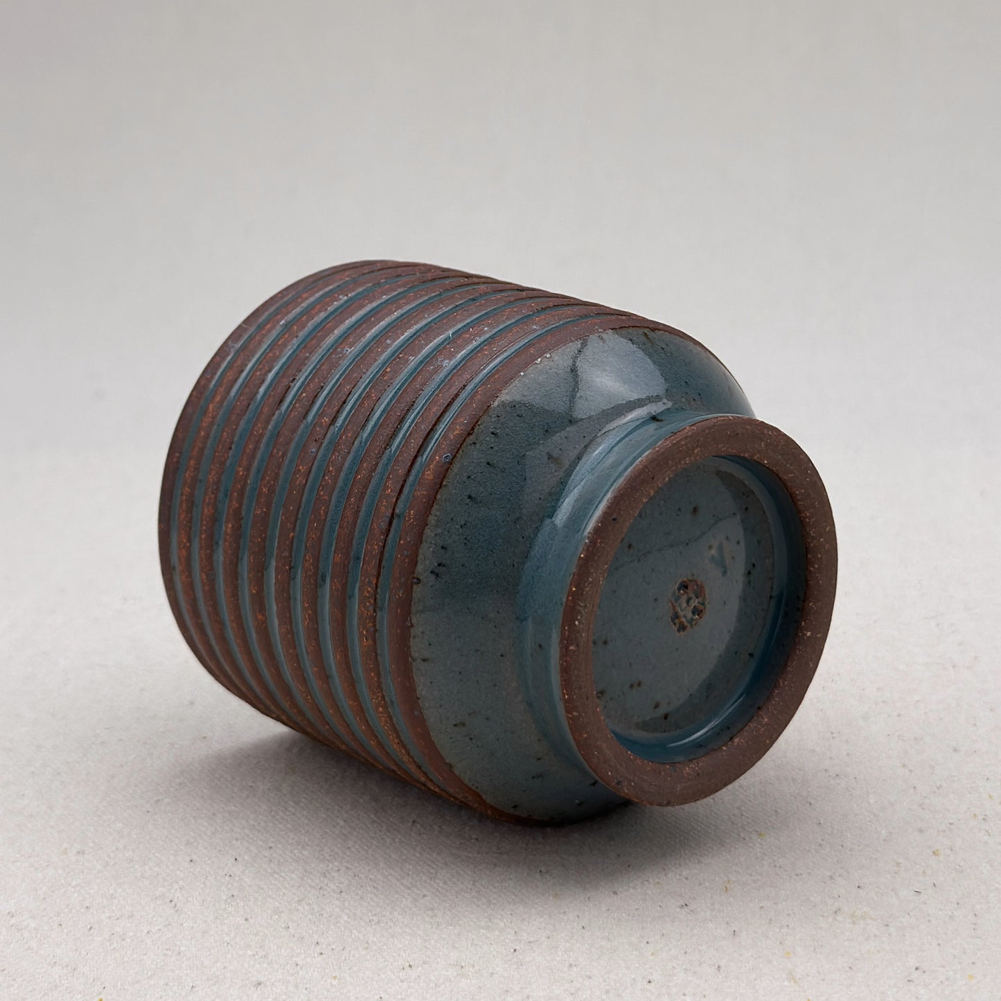 Blue Striped Ceramic Cup