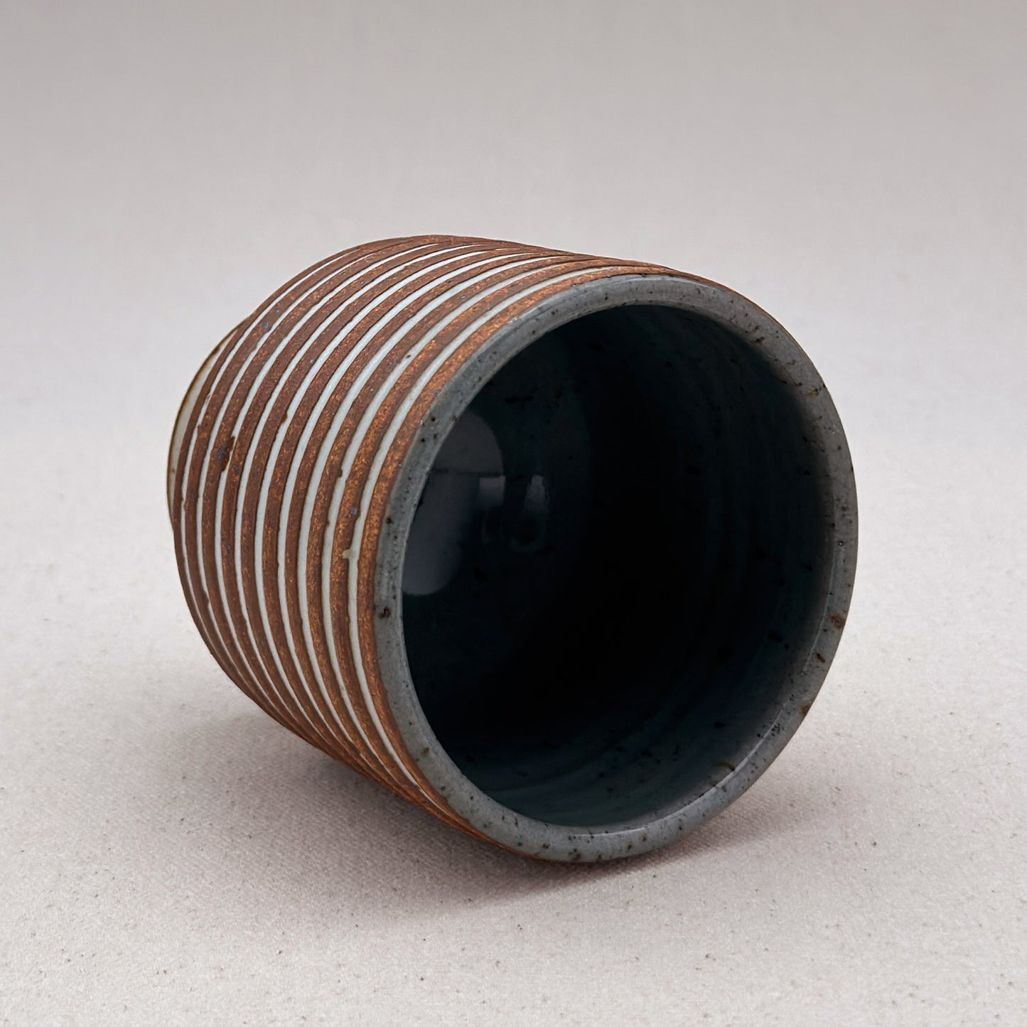 White Striped Ceramic Cup