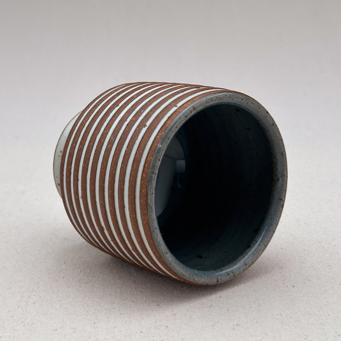 White Striped Ceramic Cup