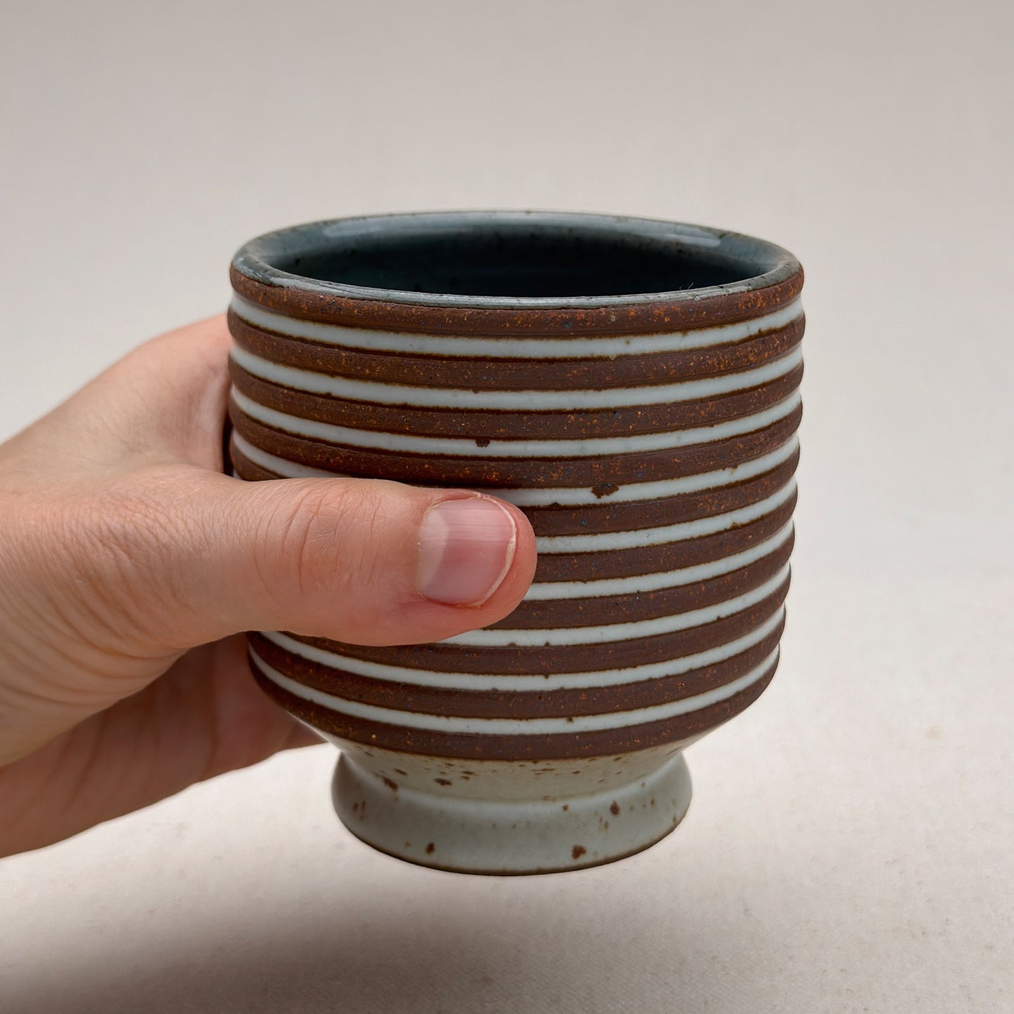 White Striped Ceramic Cup