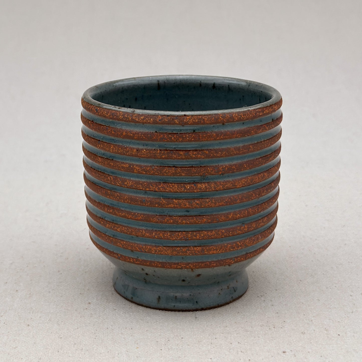 Blue Striped Ceramic Cup