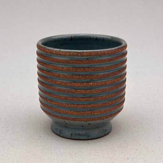 Blue Striped Ceramic Cup