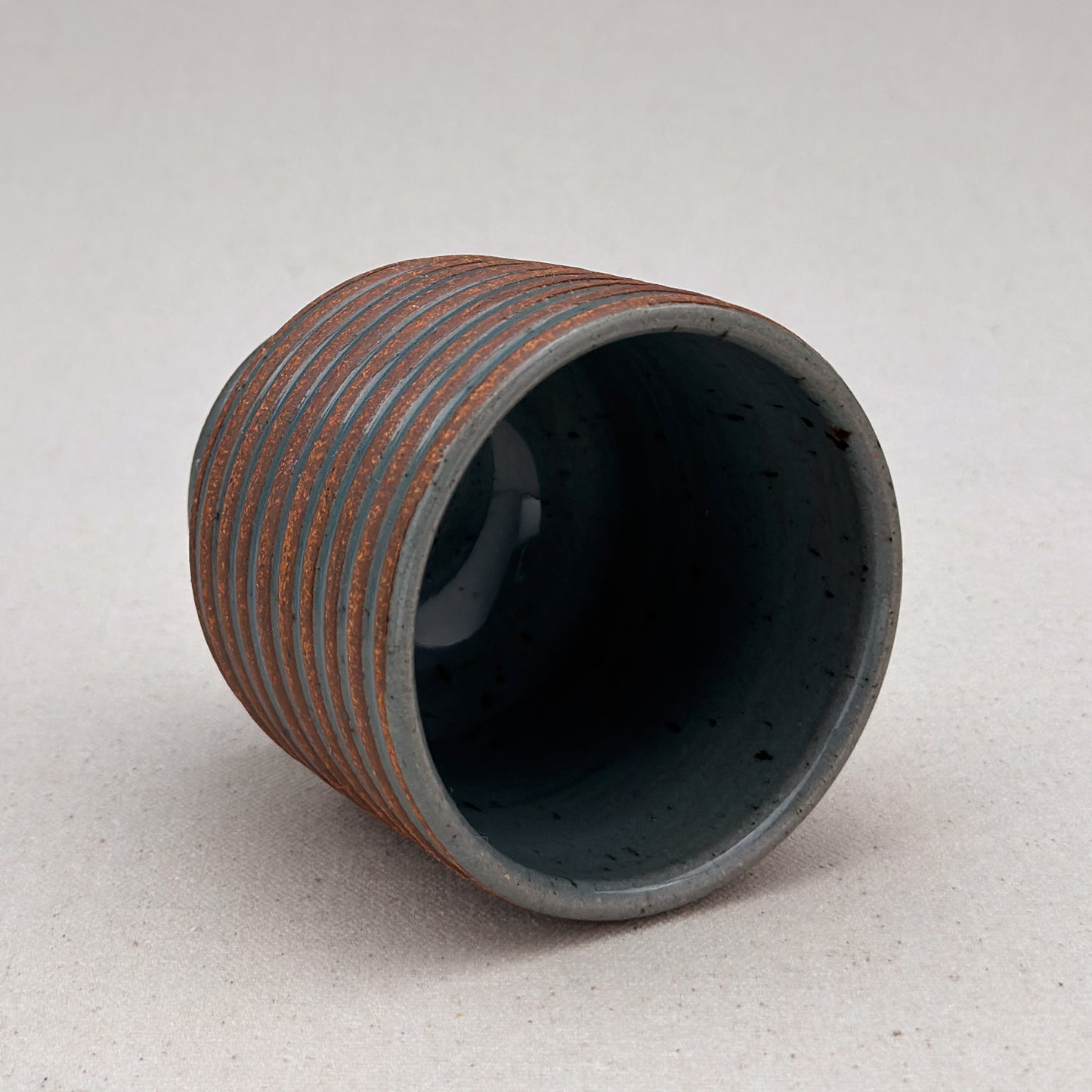Blue Striped Ceramic Cup