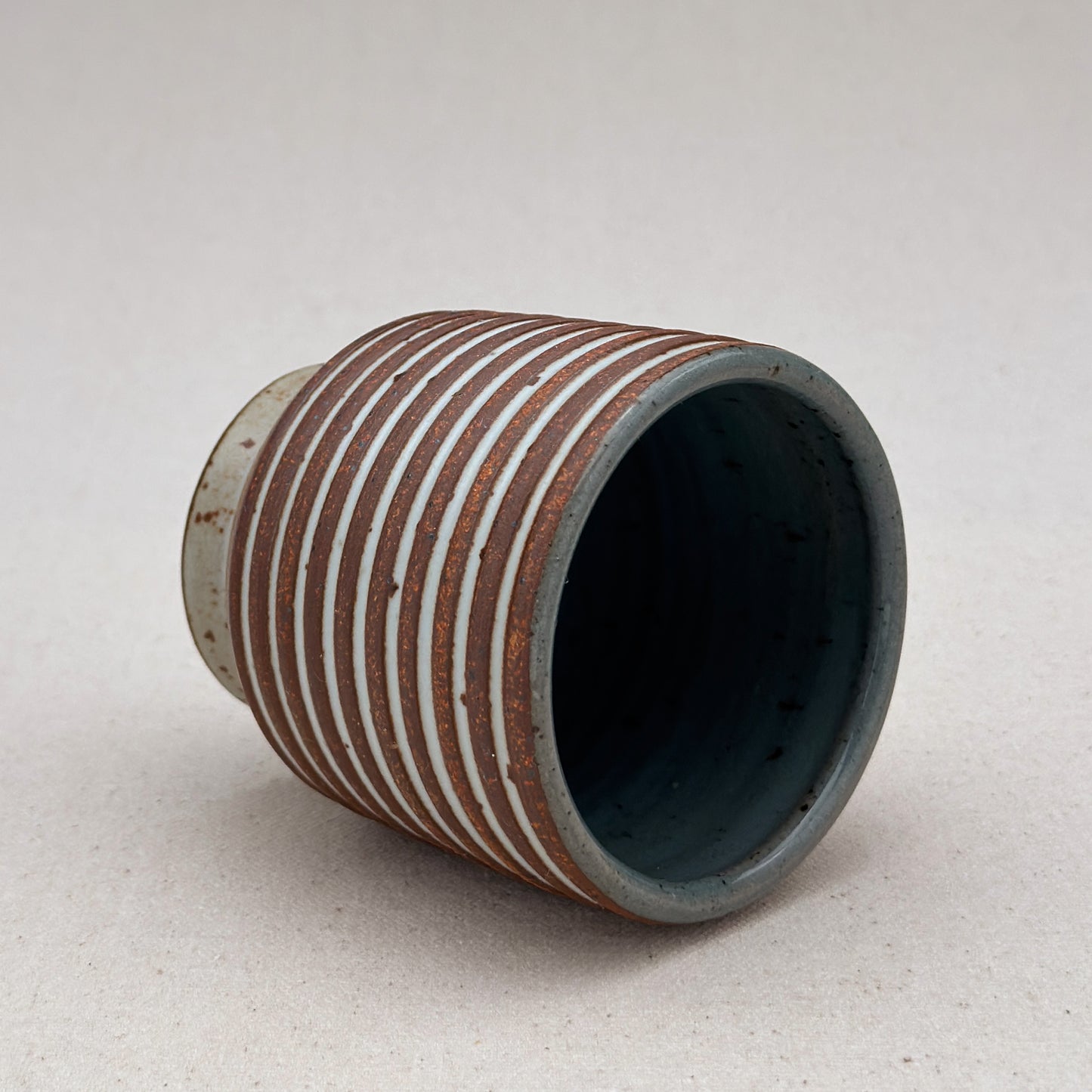 White Striped Ceramic Cup