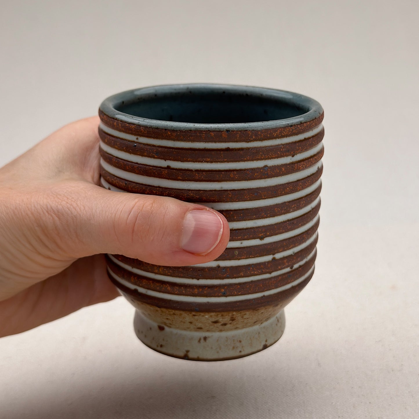 White Striped Ceramic Cup