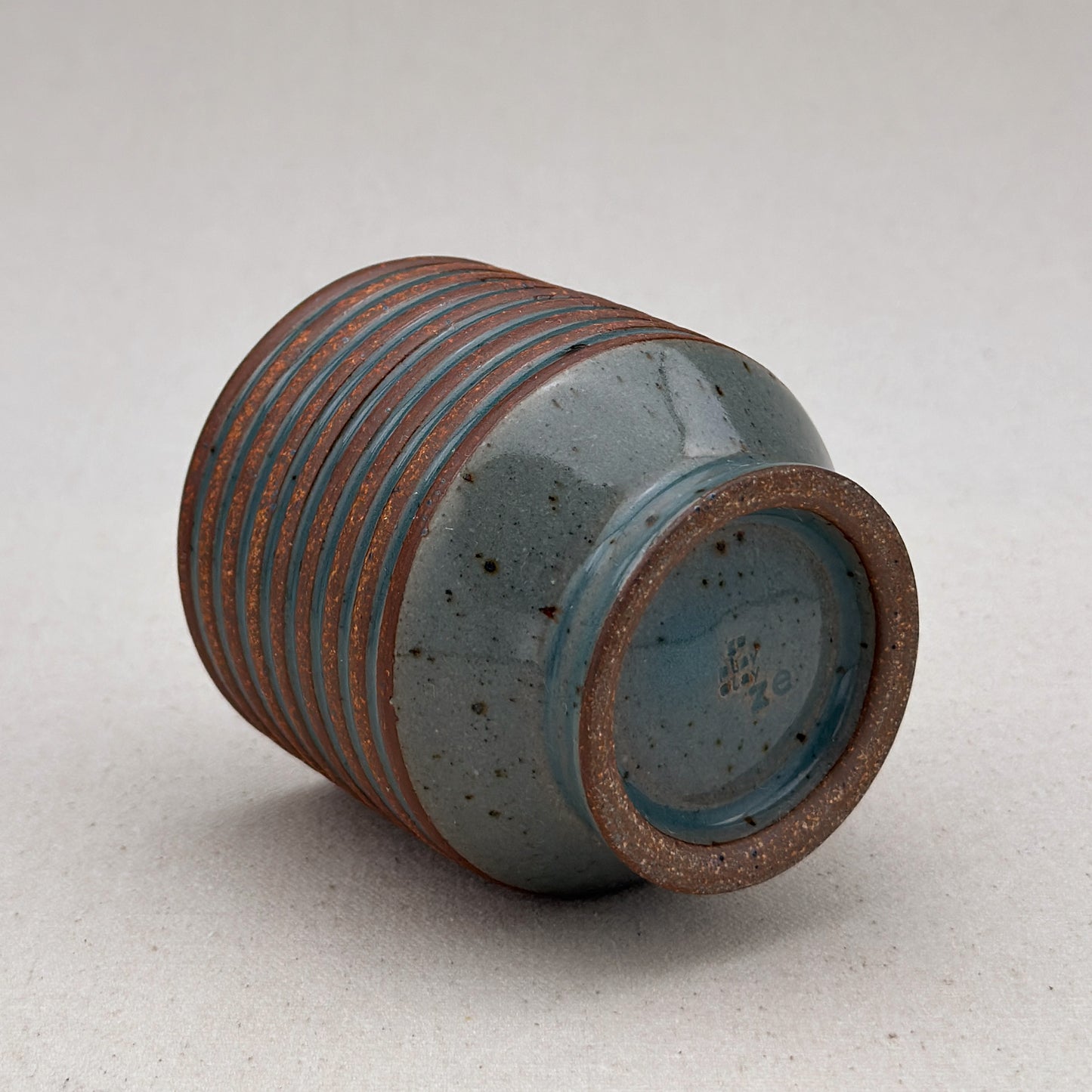 Blue Striped Ceramic Cup