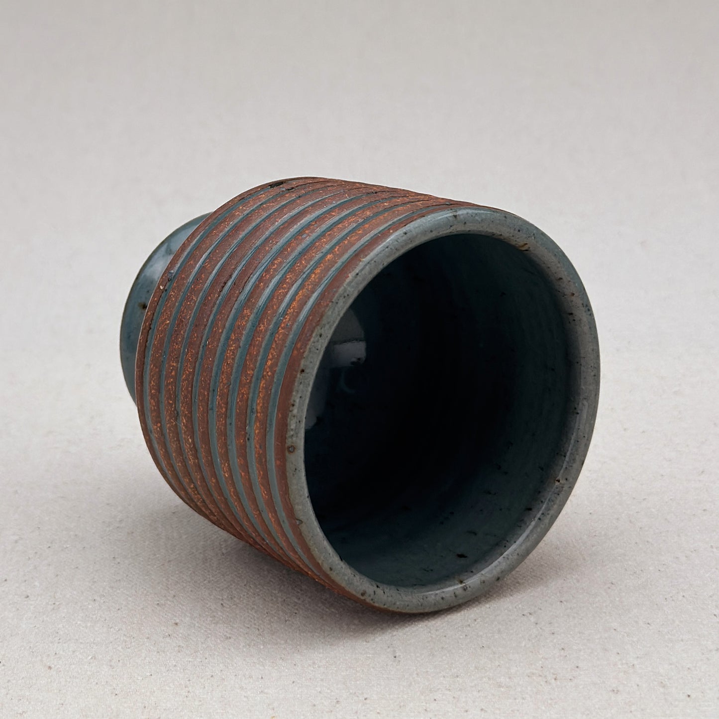 Blue Striped Ceramic Cup