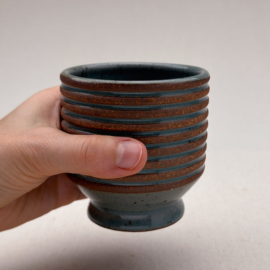 Blue Striped Ceramic Cup