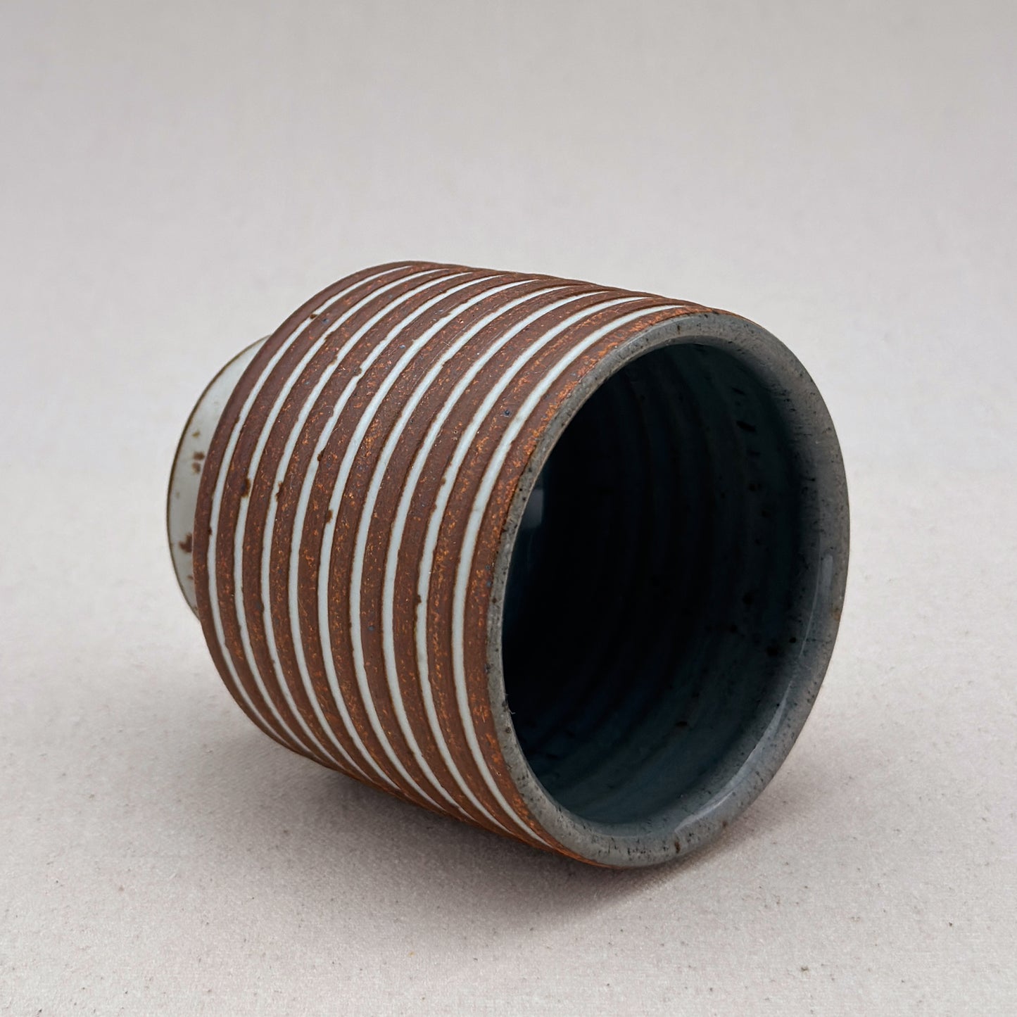 White Striped Ceramic Cup