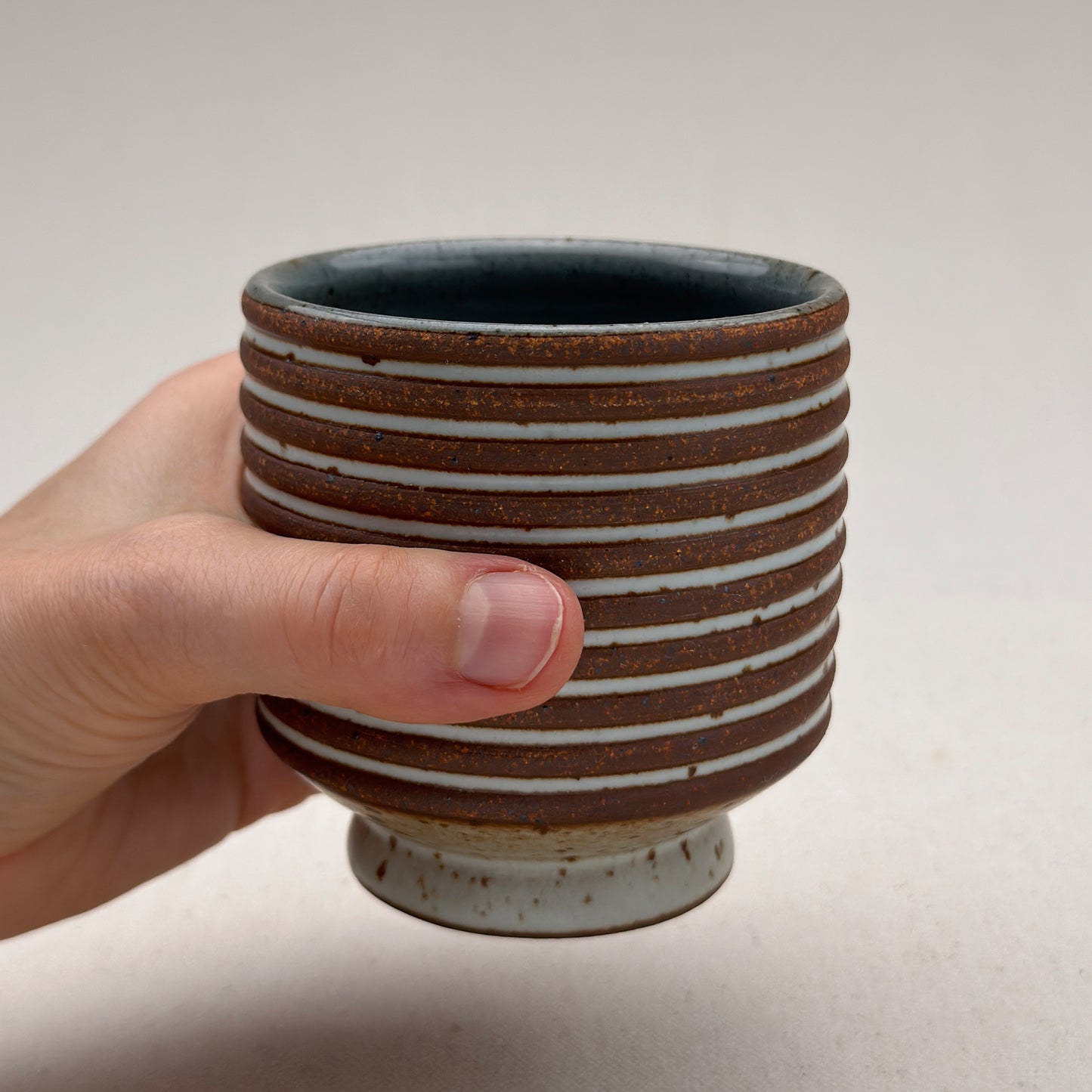White Striped Ceramic Cup