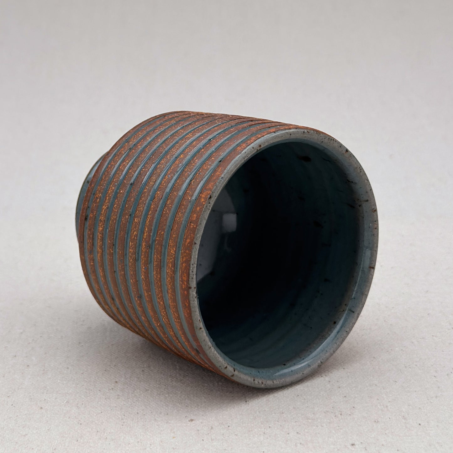 Blue Striped Ceramic Cup