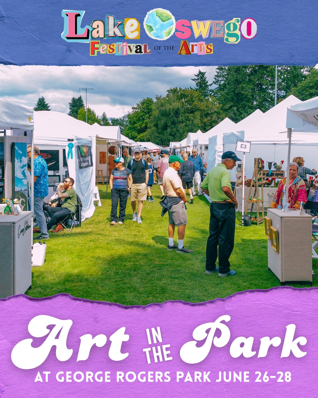 Festival of the Arts at Lake Oswego with people and tents in a park setting.